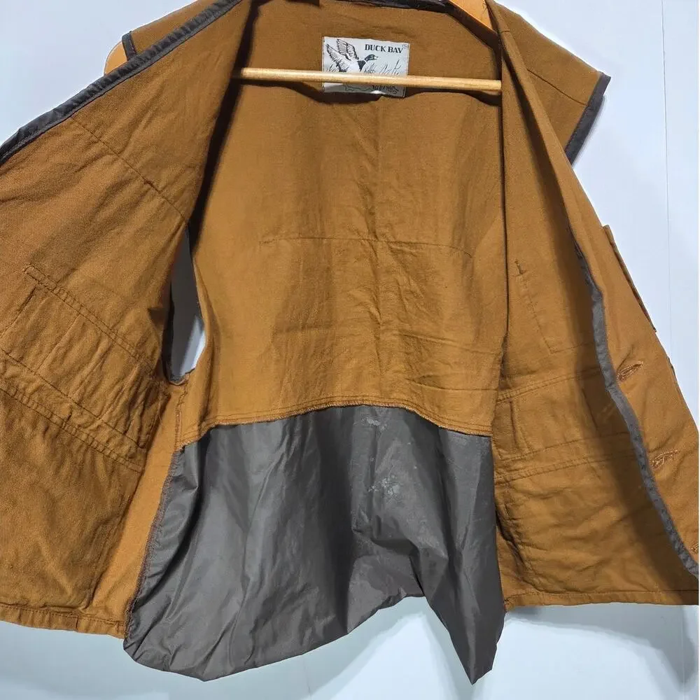 Duck Bay Vintage Men's Tan Hunting Vest Size Large Cabin Core